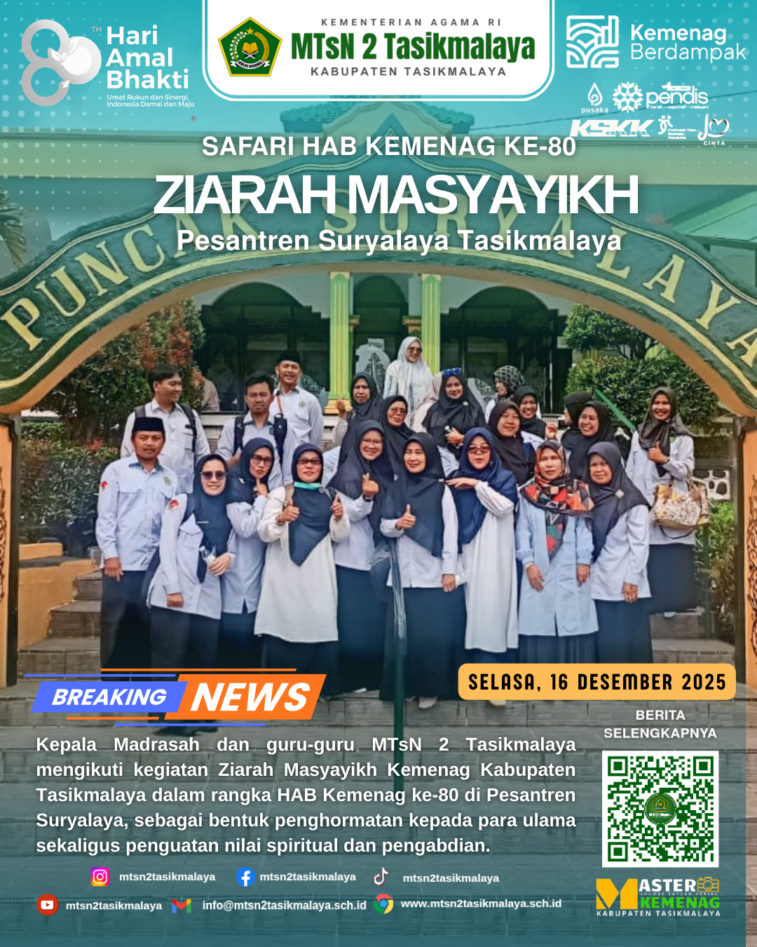 Ziarah Masyayikh Kemenag Tasikmalaya di Pesantren Suryalaya