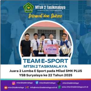 Tim E-Sport MTsN 2 Tasikmalaya pada Milad SMK Plus YSB Suryalaya ke-22